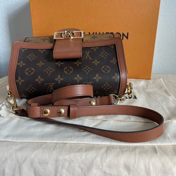 Louis Vuitton Dauphine Shoulder Bag MM Brown Leather Monogram Reverse - Picture 16 of 16